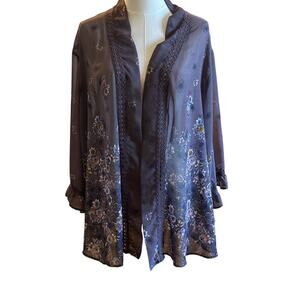 Xhilaration purple floral kimono cover-up M/L lightweight Flowy
